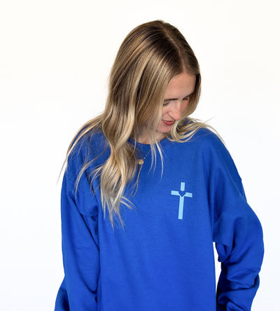 Jesus Loves You Sweatshirt Blue